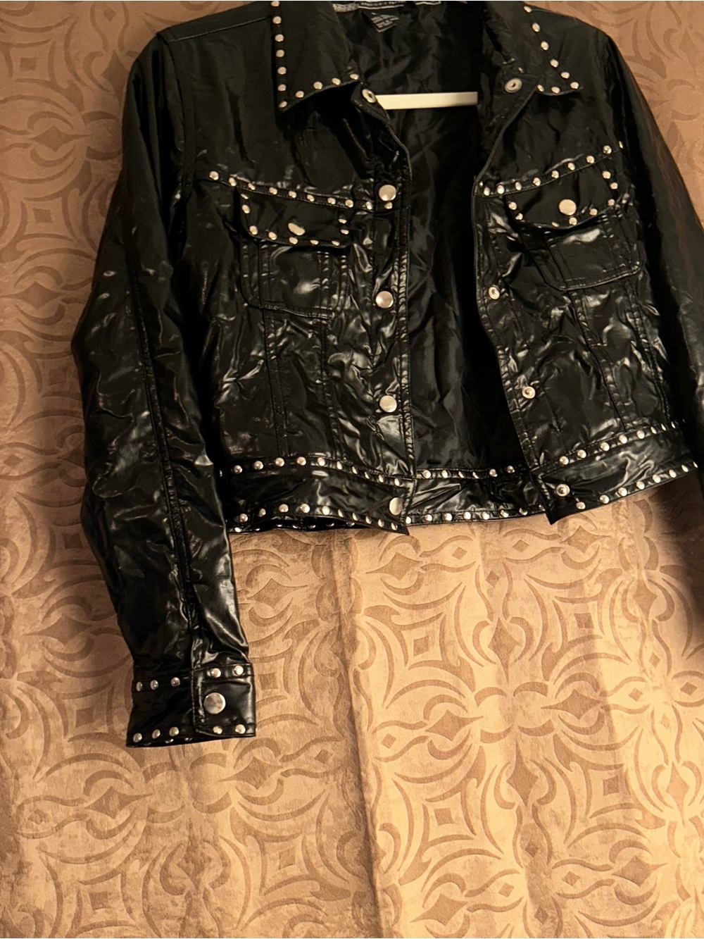 Bongo Studded Black Faux-Leather Jacket - Women